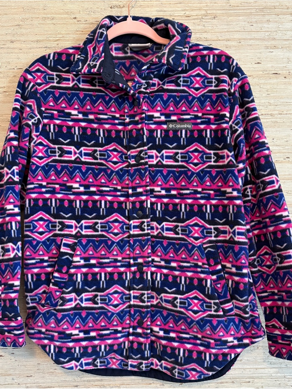 Columbia Navy, Pink & White Fleece Jacket